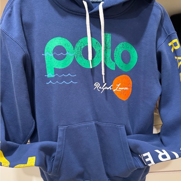 Polo Ralph Lauren Navy Hoodie with Multicolor Logo - Picture 4 of 12